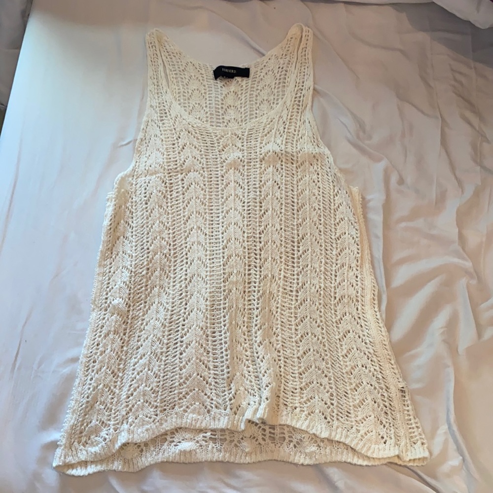 see through yarn top